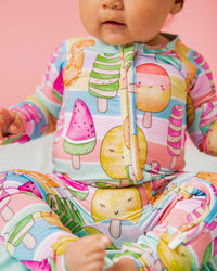 Baby Kids Bamboo Pajamas — Treat Yo'Self Convertible Romper — Image 1