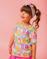 Baby Kids Bamboo Pajamas — Treat Yo'Self T-Shirt — Image 1
