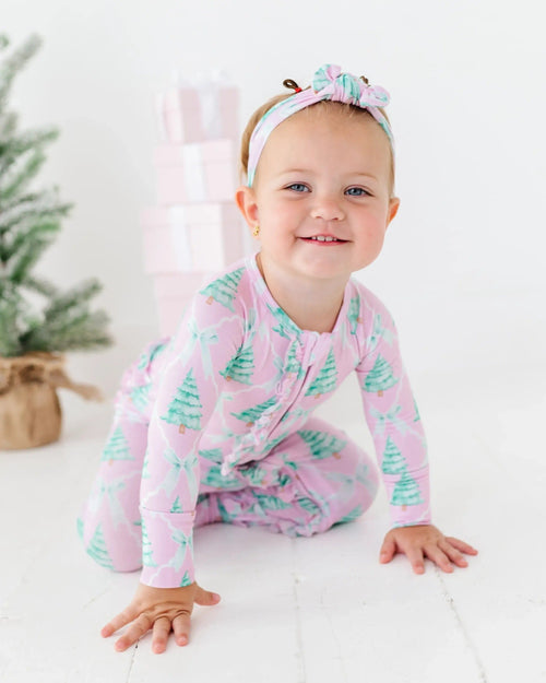Baby Kids Bamboo Pajamas — Un-fir-gettable Convertible Ruffle Romper — Image 16
