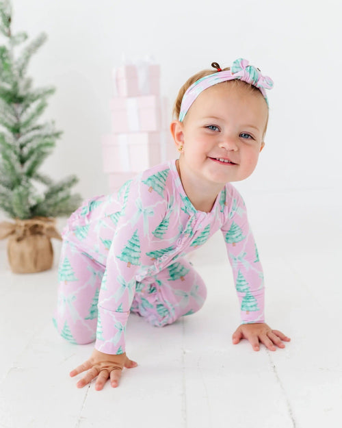 Baby Kids Bamboo Pajamas — Un-fir-gettable Convertible Ruffle Romper — Image 17
