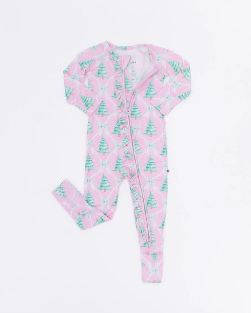 Baby Kids Bamboo Pajamas — Un-fir-gettable Convertible Ruffle Romper — Image 14