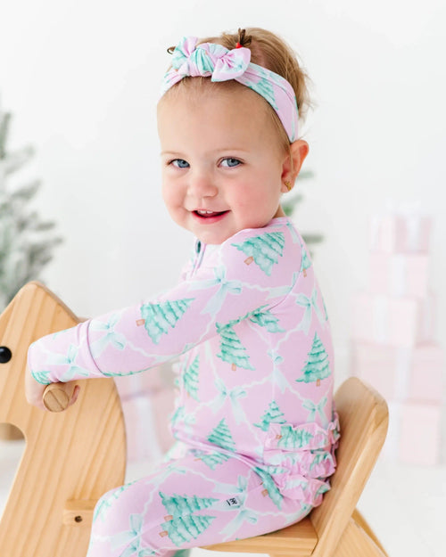 Baby Kids Bamboo Pajamas — Un-fir-gettable Convertible Ruffle Romper — Image 6