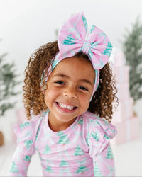 Baby Kids Bamboo Pajamas — Un-fir-gettable Biggie Bow — Image 1