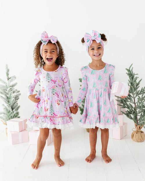 Baby Kids Bamboo Pajamas — Un-fir-gettable Party Dress & Shorts Set — Image 16