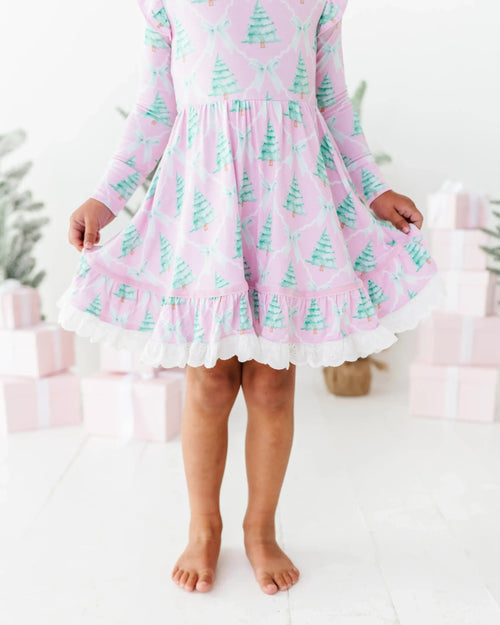 Baby Kids Bamboo Pajamas — Un-fir-gettable Party Dress & Shorts Set — Image 8