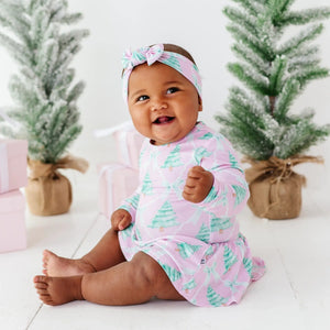 Baby Kids Bamboo Pajamas — Un-fir-gettable Ruffle Dress — Image 1