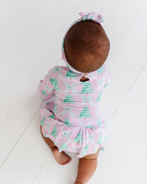 Baby Kids Bamboo Pajamas — Un-fir-gettable Ruffle Dress — Image 14