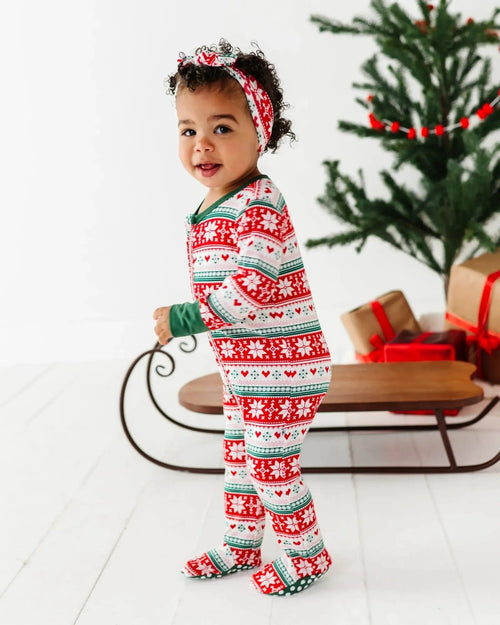 Baby Kids Bamboo Pajamas — Up To Snow Good Headwrap — Image 6