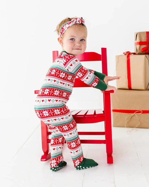 Baby Kids Bamboo Pajamas — Up To Snow Good Headwrap — Image 12