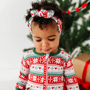 Baby Kids Bamboo Pajamas — Up To Snow Good Headwrap — Image 1