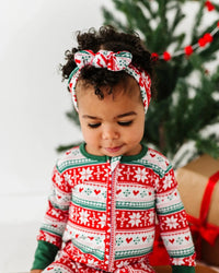 Baby Kids Bamboo Pajamas — Up To Snow Good Headwrap — Image 1