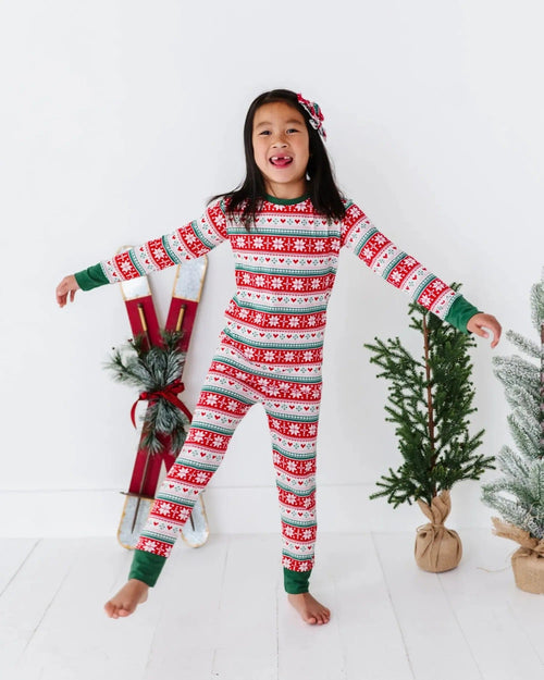 Baby Kids Bamboo Pajamas — Up To Snow Good Two-Piece Pajama Set — Image 1
