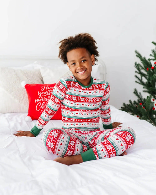 Baby Kids Bamboo Pajamas — Up To Snow Good Two-Piece Pajama Set — Image 5