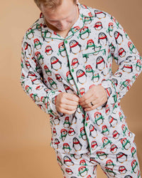 Baby Kids Bamboo Pajamas — Waddle It Be Men's Collar Shirt & Pants Set — Image 1