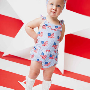 Baby Kids Bamboo Pajamas — Wave the Way Bubble Romper — Image 1