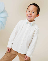 Baby Kids Bamboo Pajamas — Bamboo Linen Button Down Shirt - Ivory — Image 1