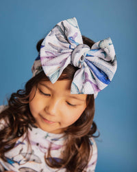 Baby Kids Bamboo Pajamas — Whalecome to the Party Biggie Bow — Image 1