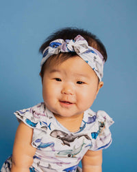 Baby Kids Bamboo Pajamas — Whalecome to the Party Headwrap — Image 1