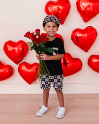 Baby Kids Bamboo Pajamas — What the Spade T-Shirt & Shorts Set — Image 1