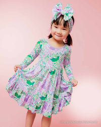 Baby Kids Bamboo Pajamas — Wicked Long Sleeve Dress & Shorts Set — Image 1