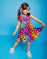 Baby Kids Bamboo Pajamas — Wild About Hue Cap Sleeve Dress & Shorts Set — Image 1