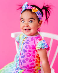 Baby Kids Bamboo Pajamas — Wild Child Cap Sleeve Romper — Image 1