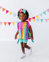Baby Kids Bamboo Pajamas — Wild Child Girls Short Sleeve Top & Shorts Set — Image 1