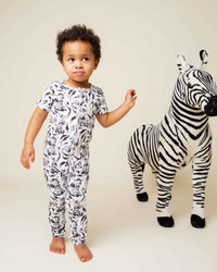Baby Kids Bamboo Pajamas — Wild Stripes Short Sleeve Romper — Image 1