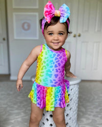 Baby Kids Bamboo Pajamas — Wild Child Racer Back Ruffle Dress — Image 1