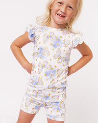 Baby Kids Bamboo Pajamas — Wish Upon A Wing Cap Sleeve Shirt & Shorts Set — Image 1