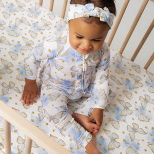 Baby Kids Bamboo Pajamas — Wish Upon A Wing Crib Sheet — Image 1