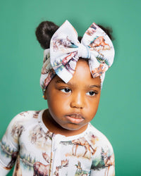 Baby Kids Bamboo Pajamas — Wood You Believe It Biggie Bow — Image 1