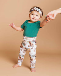 Baby Kids Bamboo Pajamas — Wood You Believe It Bodysuit & Leggings Set — Image 1