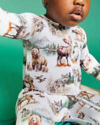 Baby Kids Bamboo Pajamas — Wood You Believe It Convertible Romper — Image 1