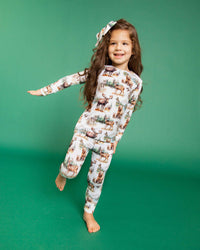 Baby Kids Bamboo Pajamas — Wood You Believe It Long Sleeve Pajama Set — Image 1