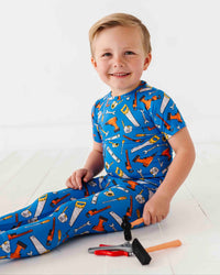 Baby Kids Bamboo Pajamas — Wrench & Repeat Short Sleeve Two-Piece Pajama Set — Image 1