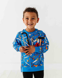 Baby Kids Bamboo Pajamas — Wrench & Repeat Crew Neck Sweatshirt — Image 1