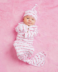 Baby Kids Bamboo Pajamas — You Are So Loved Knotted Gown & Beanie Set — Image 1