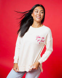Baby Kids Bamboo Pajamas — You Are So Loved Women's Crew Neck Sweatshirt — Image 1