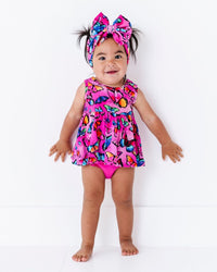 Baby Kids Bamboo Pajamas — You Give Me Butterflies Peplum & Bummies Set Tank Top — Image 1