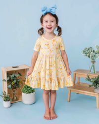 Baby Kids Bamboo Pajamas — You Quack Me Up Girls Dress & Shorts Set — Image 1