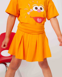Baby Kids Bamboo Pajamas — Zesty Orange Girls Skort — Image 1