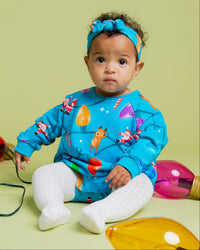 Baby Kids Bamboo Pajamas — A Very Lit-mas Bubble Sweatshirt — Image 1