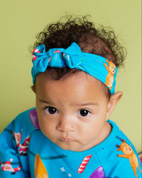Baby Kids Bamboo Pajamas — A Very Lit-mas Headwrap — Image 1