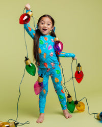 Baby Kids Bamboo Pajamas — A Very Lit-mas Long Sleeve Pajama Set — Image 1