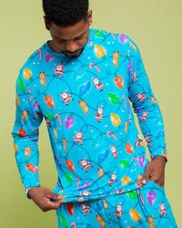 Baby Kids Bamboo Pajamas — A Very Lit-mas Men's Long Sleeve Shirt — Image 1