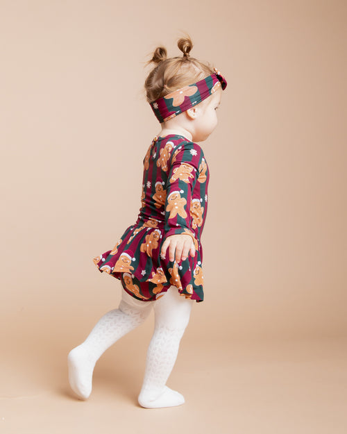 Baby Kids Bamboo Pajamas — Bake It Till You Make It Long Sleeve Ruffle Dress — Image 6
