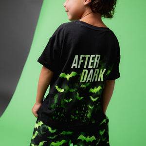Baby Kids Bamboo Pajamas — Bat Habits Short Sleeve T-Shirt & Shorts Set — Image 2