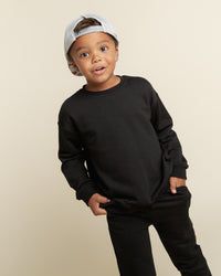 Baby Kids Bamboo Pajamas — Black Relaxed Fit Jogger Set — Image 1