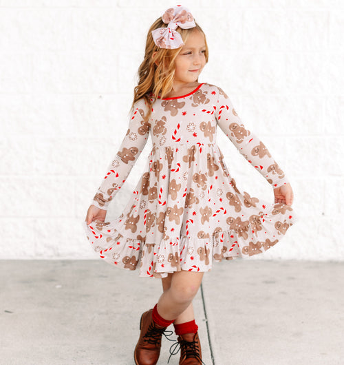 Baby Kids Bamboo Pajamas — Baking Spirits Bright Girls Dress — Image 25